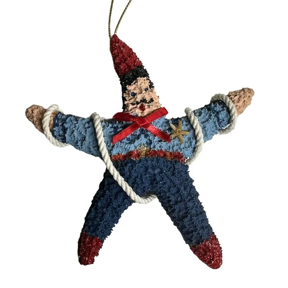 Starfish Christmas Ornament Hand Painted Toy‎ Soldier Nutcracker Texas Santa 5
